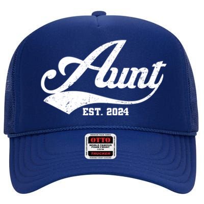 New Aunt Est 2024 Sporty Family High Crown Mesh Back Trucker Hat