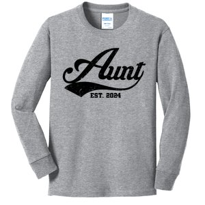 New Aunt Est 2024 Sporty Family Kids Long Sleeve Shirt