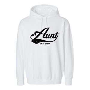 New Aunt Est 2024 Sporty Family Garment-Dyed Fleece Hoodie