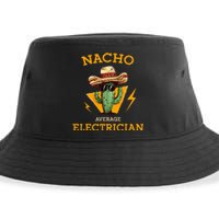 Nacho Average Electrician Electrical Worker Joke Sustainable Bucket Hat