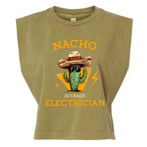 Nacho Average Electrician Electrical Worker Joke Garment-Dyed Women's Muscle Tee