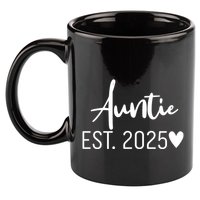 New Auntie Est. 2025 11oz C Handle Ceramic Mug