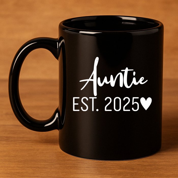 New Auntie Est. 2025 11oz C Handle Ceramic Mug