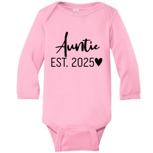 New Auntie Est. 2025 Baby Long Sleeve Bodysuit