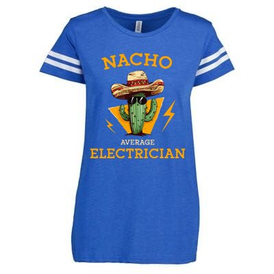 Nacho Average Electrician Funny Electrical Worker Joke Enza Ladies Jersey Football T-Shirt