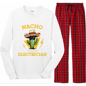 Nacho Average Electrician Funny Electrical Worker Joke Long Sleeve Pajama Set