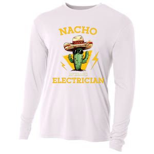 Nacho Average Electrician Funny Electrical Worker Joke Cooling Performance Long Sleeve Crew