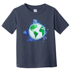 Nature Art EarthDay Globe Environmentalist Sustainability Toddler T-Shirt