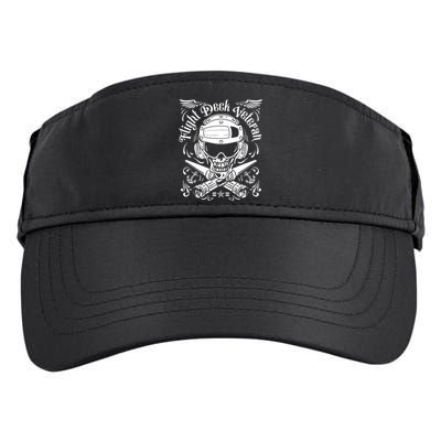 Naval Aviation Flight Deck Veteran Skull Vintage Distressed Adult Drive Performance Visor