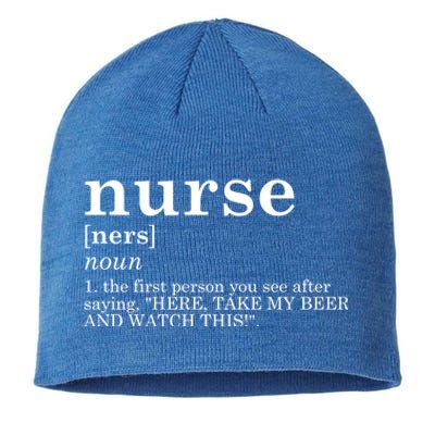 Nurse Appreciation Funny Gift Funny Definition Nursing Rn Gift Sustainable Beanie