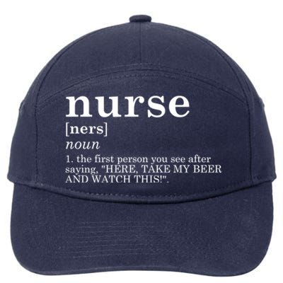 Nurse Appreciation Funny Gift Funny Definition Nursing Rn Gift 7-Panel Snapback Hat