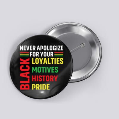 Never Apologize For Your Blackness Black History Juneteenth Button