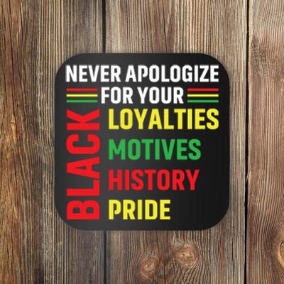 Never Apologize For Your Blackness Black History Juneteenth Coaster