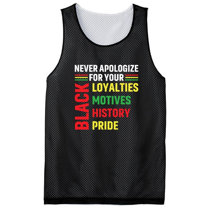 Never Apologize For Your Blackness Black History Juneteenth Mesh Reversible Basketball Jersey Tank