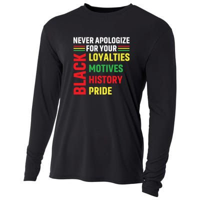 Never Apologize For Your Blackness Black History Juneteenth Cooling Performance Long Sleeve Crew