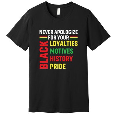 Never Apologize For Your Blackness Black History Juneteenth Premium T-Shirt