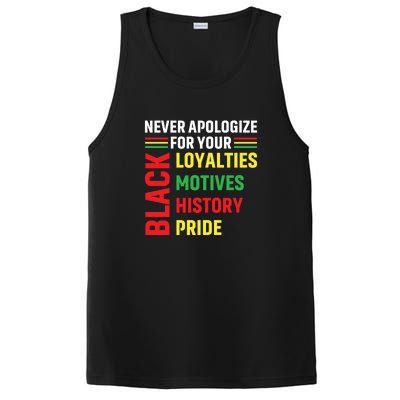 Never Apologize For Your Blackness Black History Juneteenth PosiCharge Competitor Tank