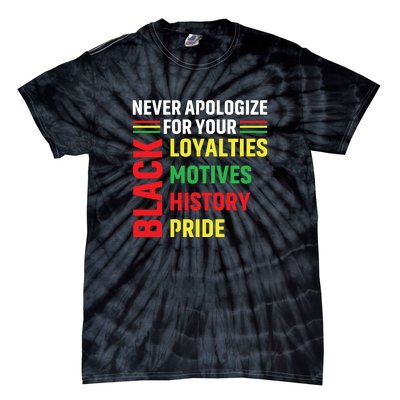 Never Apologize For Your Blackness Black History Juneteenth Tie-Dye T-Shirt