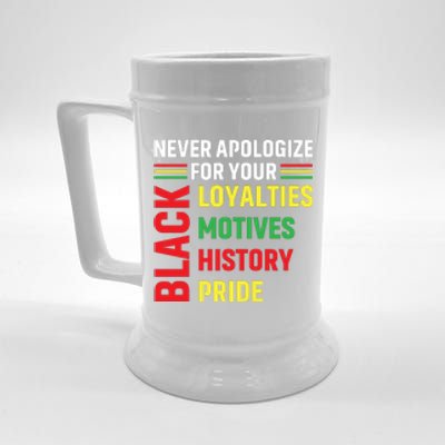 Never Apologize For Your Blackness Black History Juneteenth Beer Stein