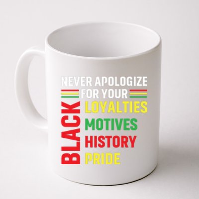 Never Apologize For Your Blackness Black History Juneteenth Coffee Mug