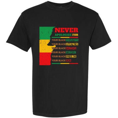 Never Apologize For Your Blackness Juneteenth Black Pride Garment-Dyed Heavyweight T-Shirt