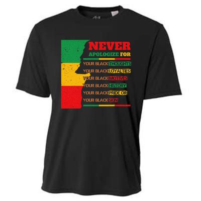 Never Apologize For Your Blackness Juneteenth Black Pride Cooling Performance Crew T-Shirt