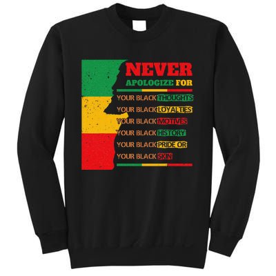 Never Apologize For Your Blackness Juneteenth Black Pride Sweatshirt