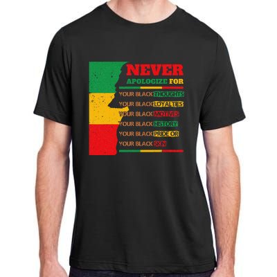 Never Apologize For Your Blackness Juneteenth Black Pride Adult ChromaSoft Performance T-Shirt