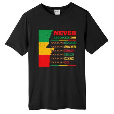 Never Apologize For Your Blackness Juneteenth Black Pride Tall Fusion ChromaSoft Performance T-Shirt