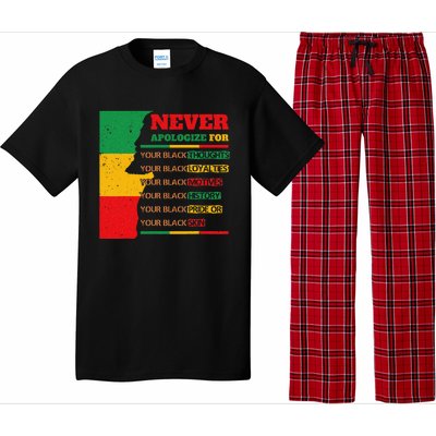 Never Apologize For Your Blackness Juneteenth Black Pride Pajama Set