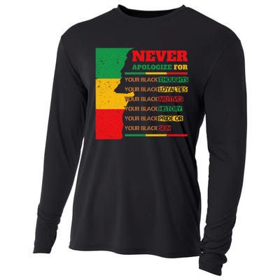 Never Apologize For Your Blackness Juneteenth Black Pride Cooling Performance Long Sleeve Crew