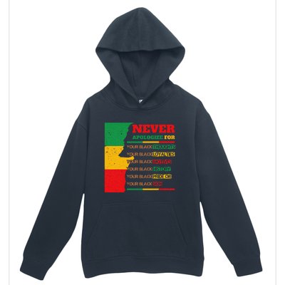 Never Apologize For Your Blackness Juneteenth Black Pride Urban Pullover Hoodie