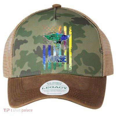 Nurse American Flag Legacy Tie Dye Trucker Hat