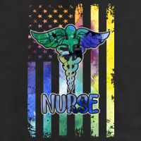 Nurse American Flag 7 Panel Mesh Trucker Snapback Hat