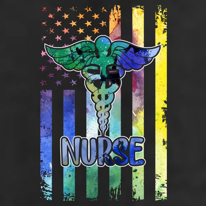 Nurse American Flag 7 Panel Mesh Trucker Snapback Hat