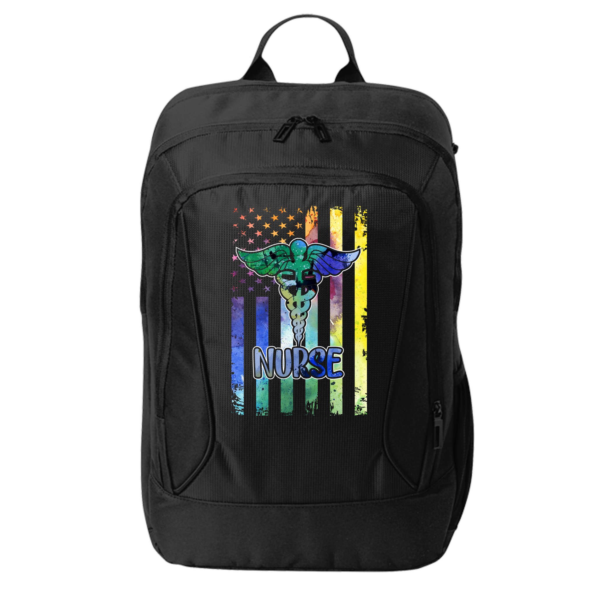 Nurse American Flag City Backpack