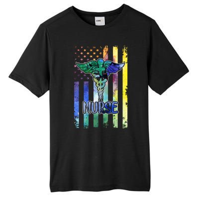 Nurse American Flag Tall Fusion ChromaSoft Performance T-Shirt