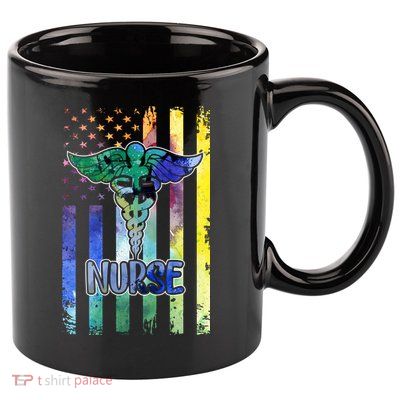 Nurse American Flag 11oz C Handle Ceramic Mug