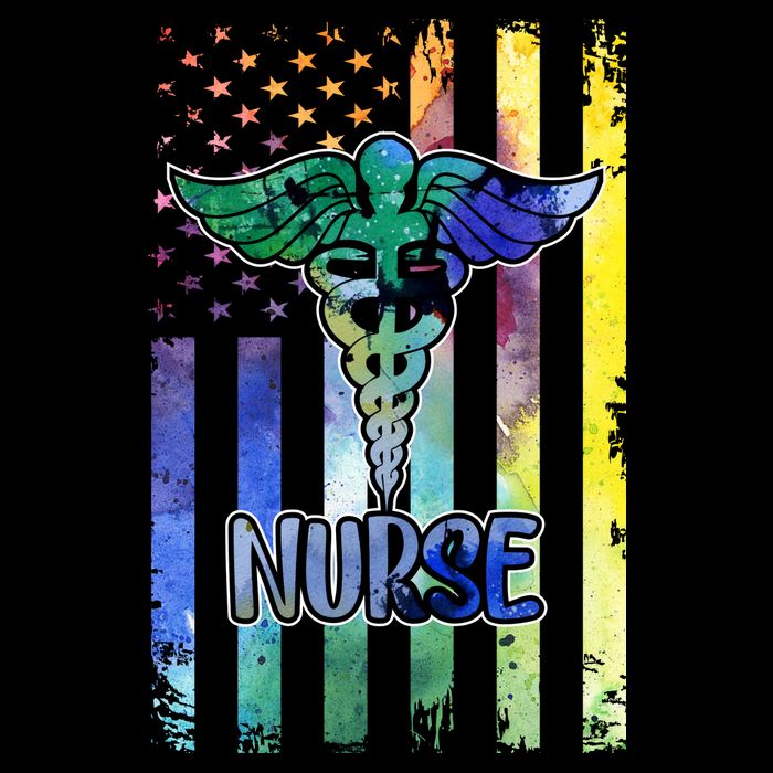 Nurse American Flag Drawstring Bag