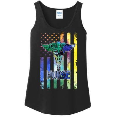 Nurse American Flag Ladies Essential Tank