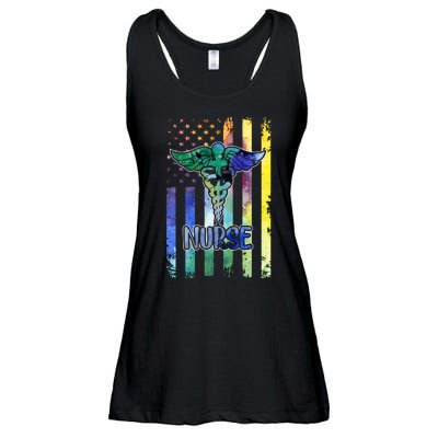 Nurse American Flag Ladies Essential Flowy Tank