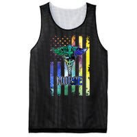 Nurse American Flag Mesh Reversible Basketball Jersey Tank