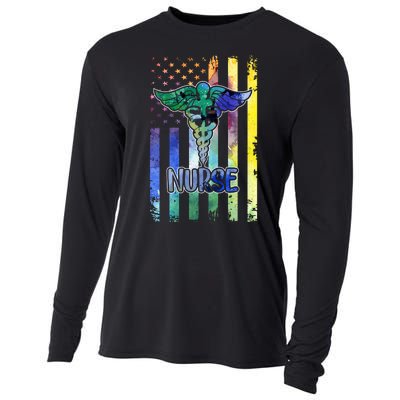 Nurse American Flag Cooling Performance Long Sleeve Crew