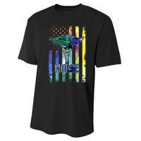 Nurse American Flag Performance Sprint T-Shirt