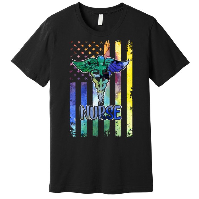 Nurse American Flag Premium T-Shirt