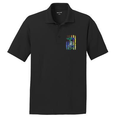 Nurse American Flag PosiCharge RacerMesh Polo