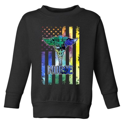 Nurse American Flag Toddler Sweatshirt