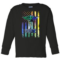 Nurse American Flag Toddler Long Sleeve Shirt