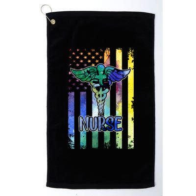 Nurse American Flag Platinum Collection Golf Towel