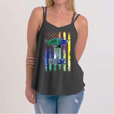 Nurse American Flag Women's Strappy Tank